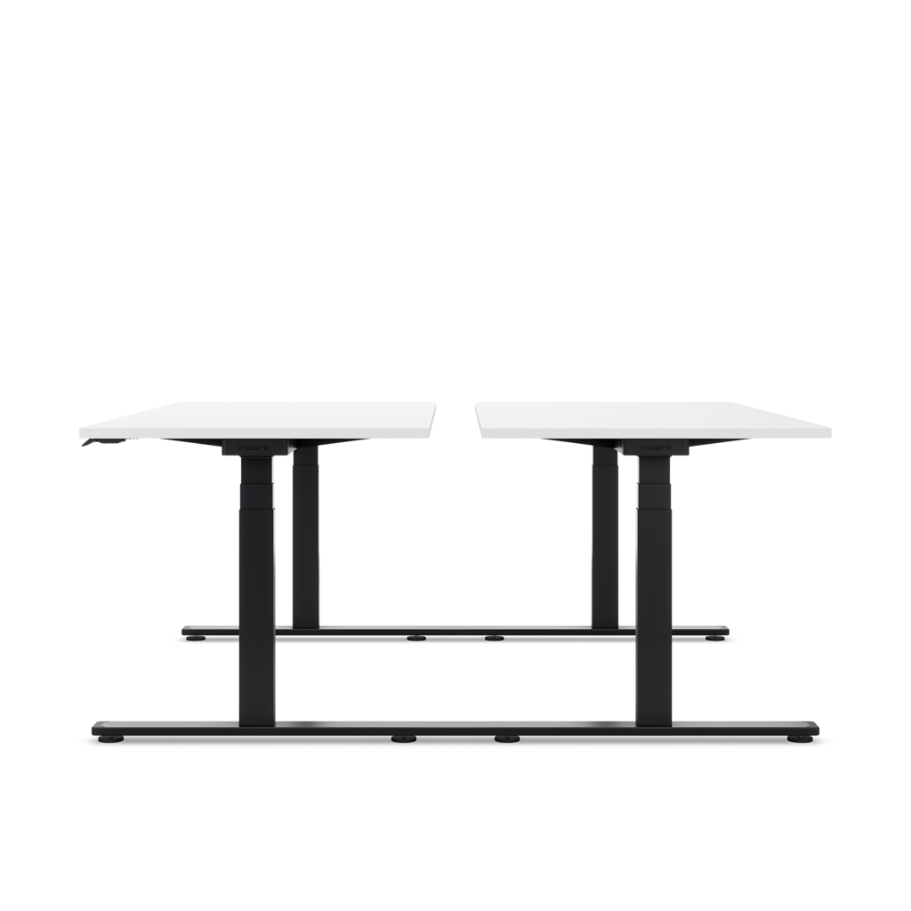 Höhenverstellbarer Team-Schreibtisch Masterlift® Flex Light, Weiss/Schwarz 140x80