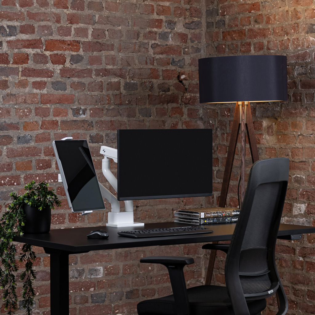 Monitorarm Inwerk® Duo Fit, mit Laptop-Halterung Weiss