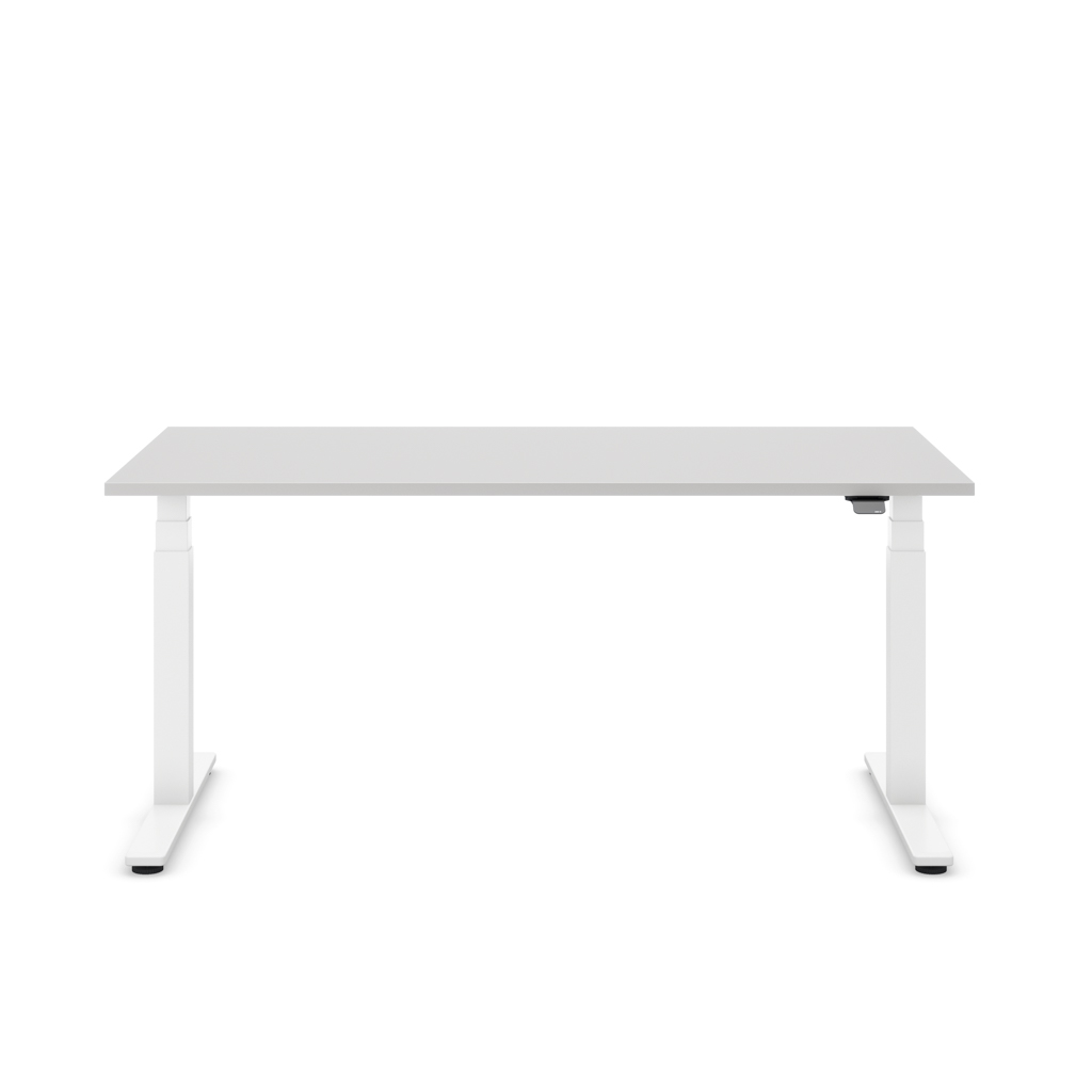 Höhenverstellbarer Schreibtisch Masterlift® Flex Basic, Lichtgrau/Weiss 160x80