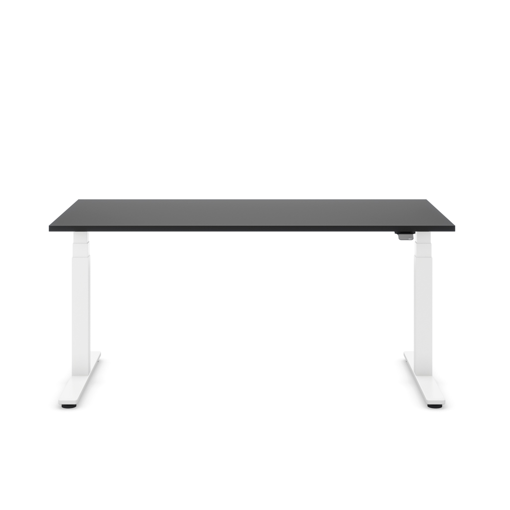 Höhenverstellbarer Schreibtisch Masterlift® Flex Basic, Schwarz Dekor/Weiss 180x80
