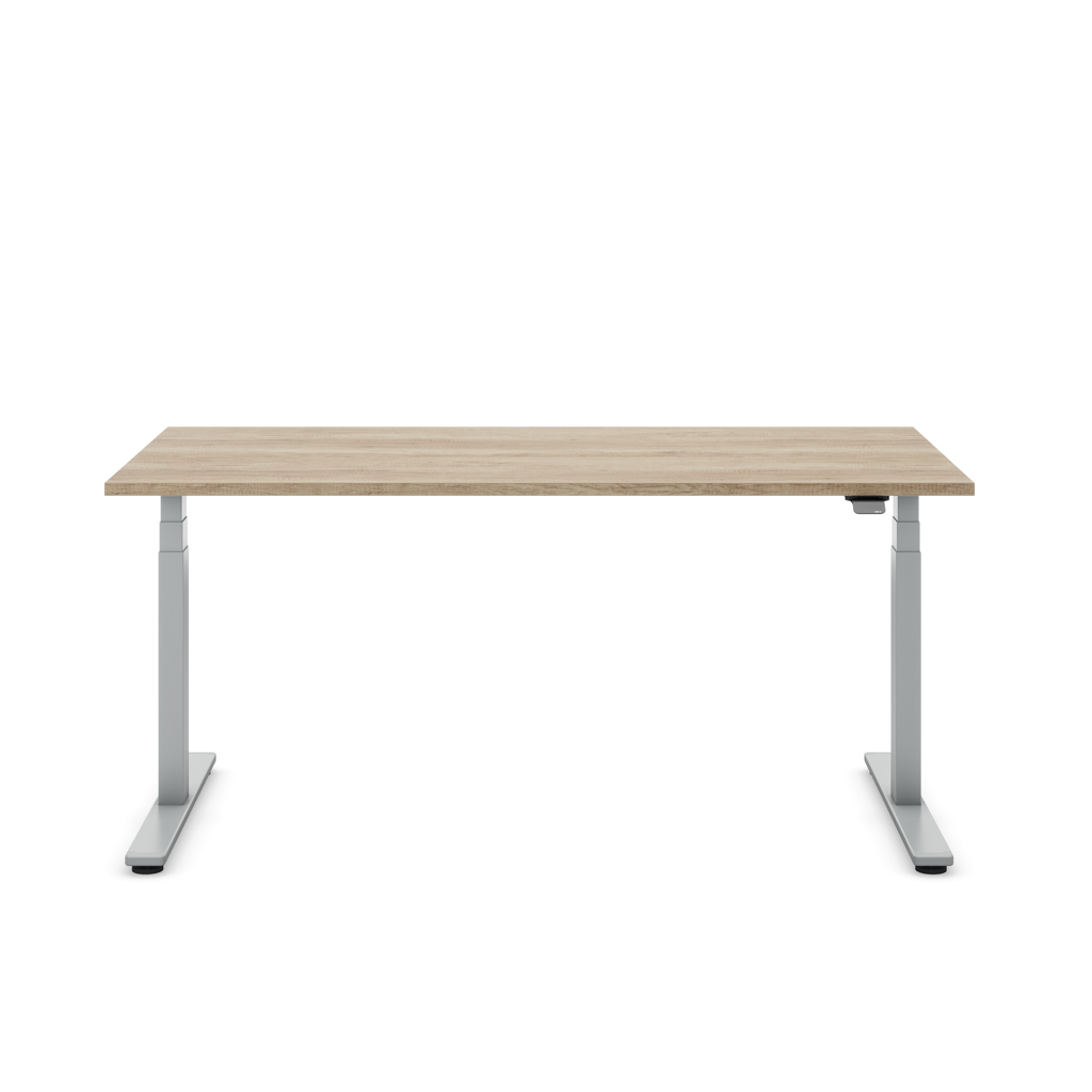 Höhenverstellbarer Schreibtisch Masterlift® Flex Light, Eiche Dekor/Silber 180x80