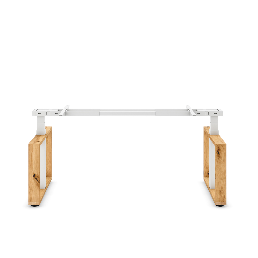Höhenverst. Tischgestell Masterlift® Flex Loop-Edition, Holz Rechteck, Weiss