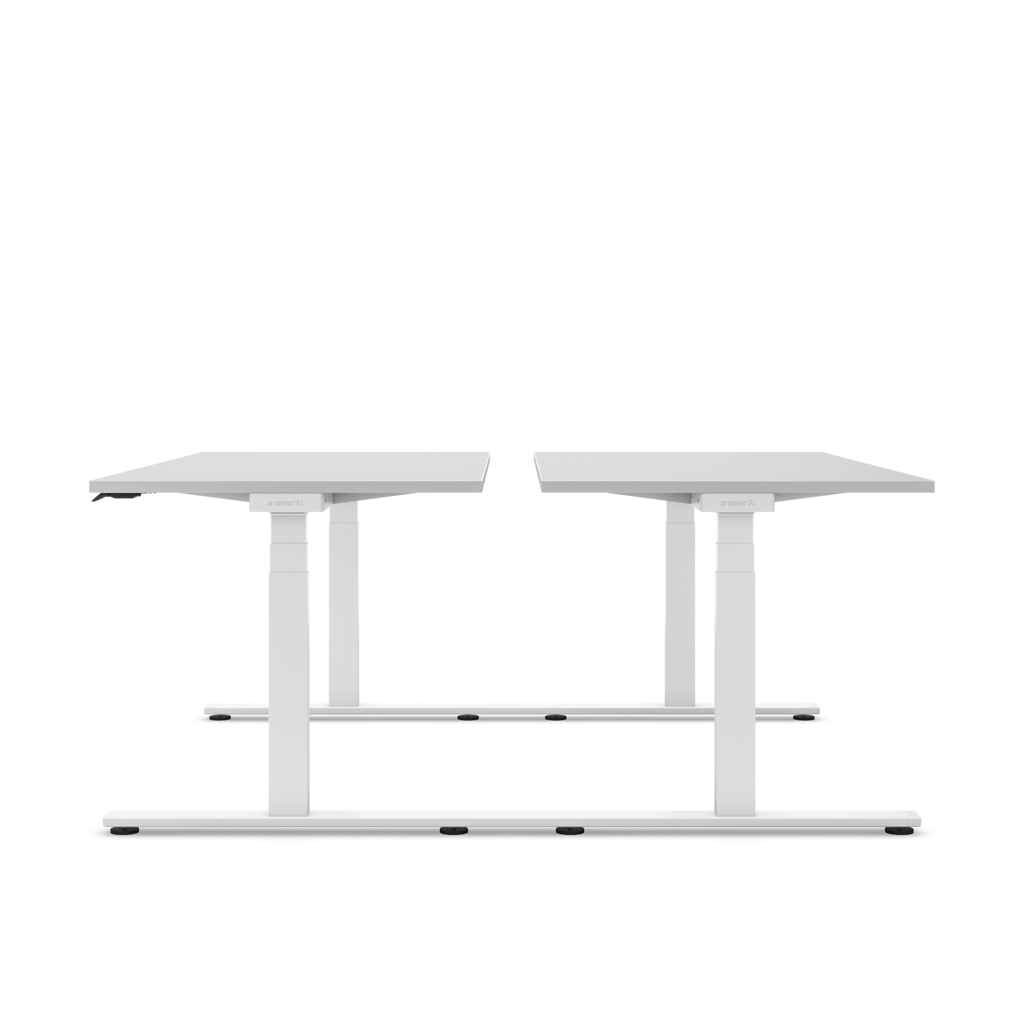 Höhenverstellbarer Team-Schreibtisch Masterlift® Flex Light, Lichtgrau/Weiss 160x80