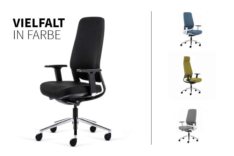 Teamo® Plush - Ergonomischer Bürostuhl, Vollpolster, Schwarz