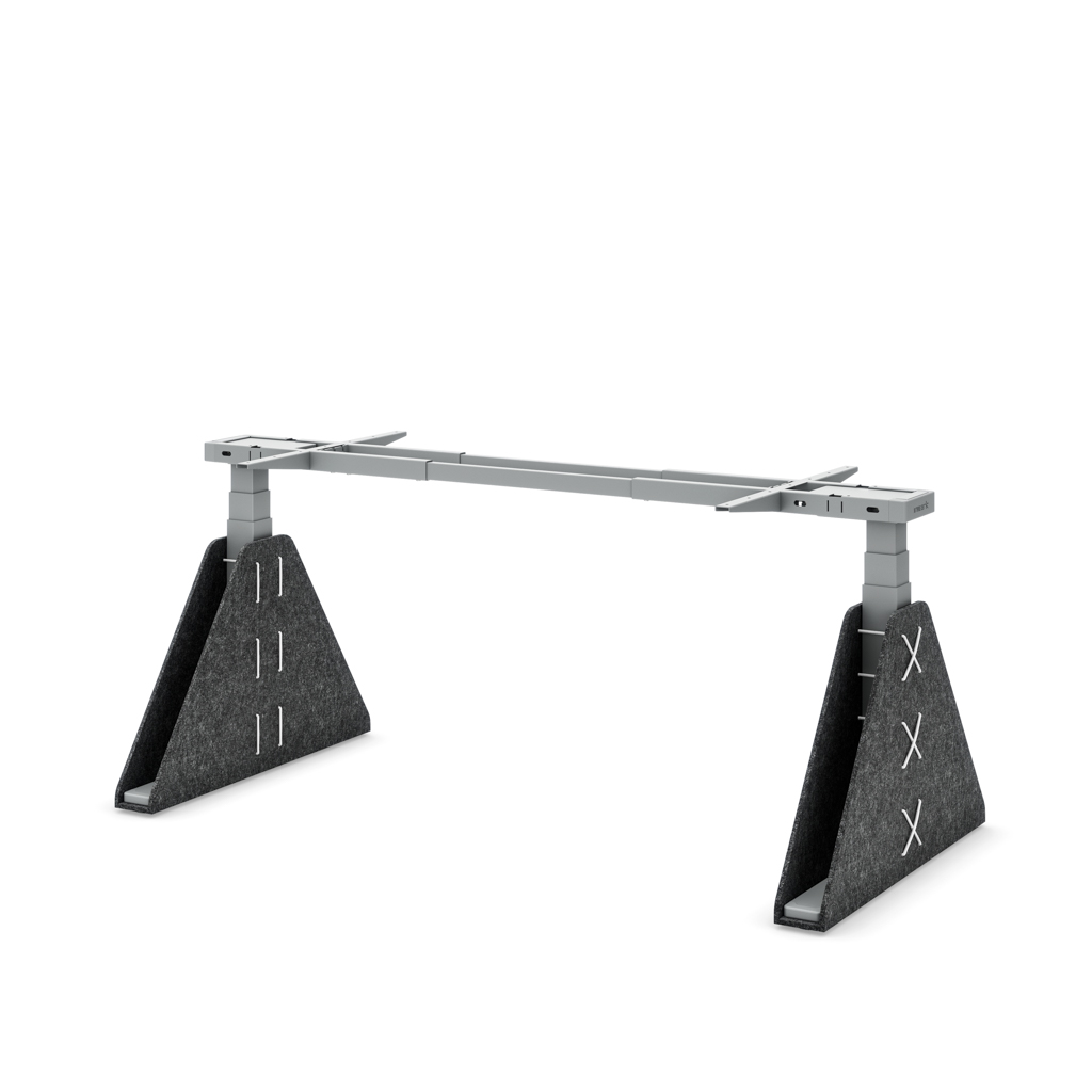 Höhenverst. Tischgestell Masterlift Flex Akustix -Edition, Trapez Dunkelgrau, Silber