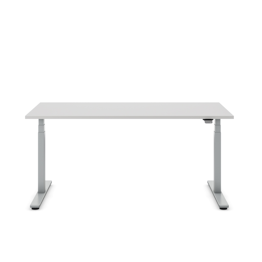 Höhenverstellbarer Schreibtisch Masterlift® Flex Light, Lichtgrau Dekor/Silber 160x80