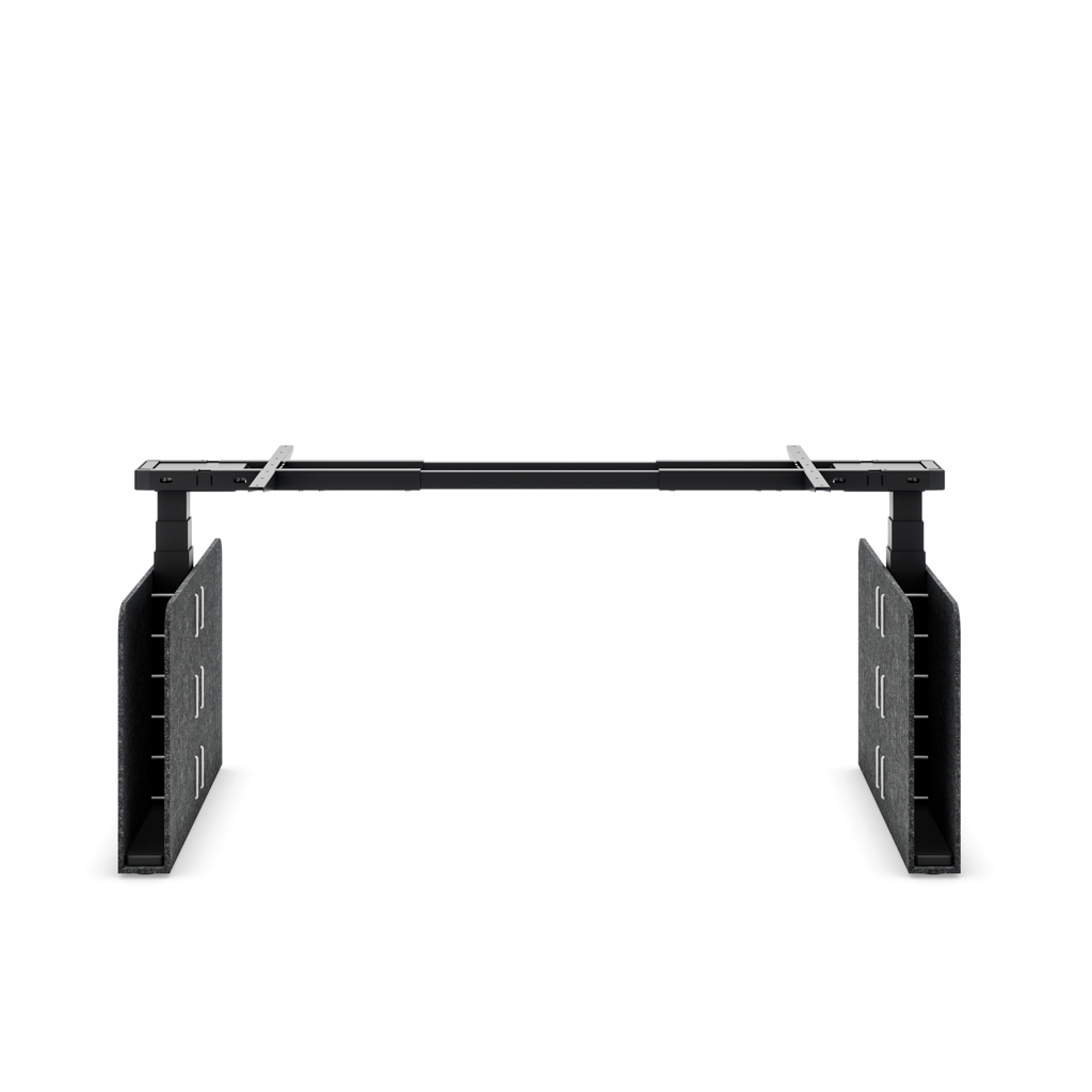 Masterlift® Flex höhenv. Schreibtisch-Gestell quadratisch Filz Edition Rechteck Dunkelgrau Schwarz