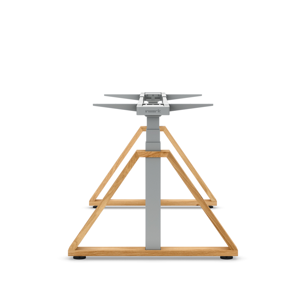 Höhenverst. Tischgestell Masterlift® Flex Loop-Edition, Holz Trapez, Silber