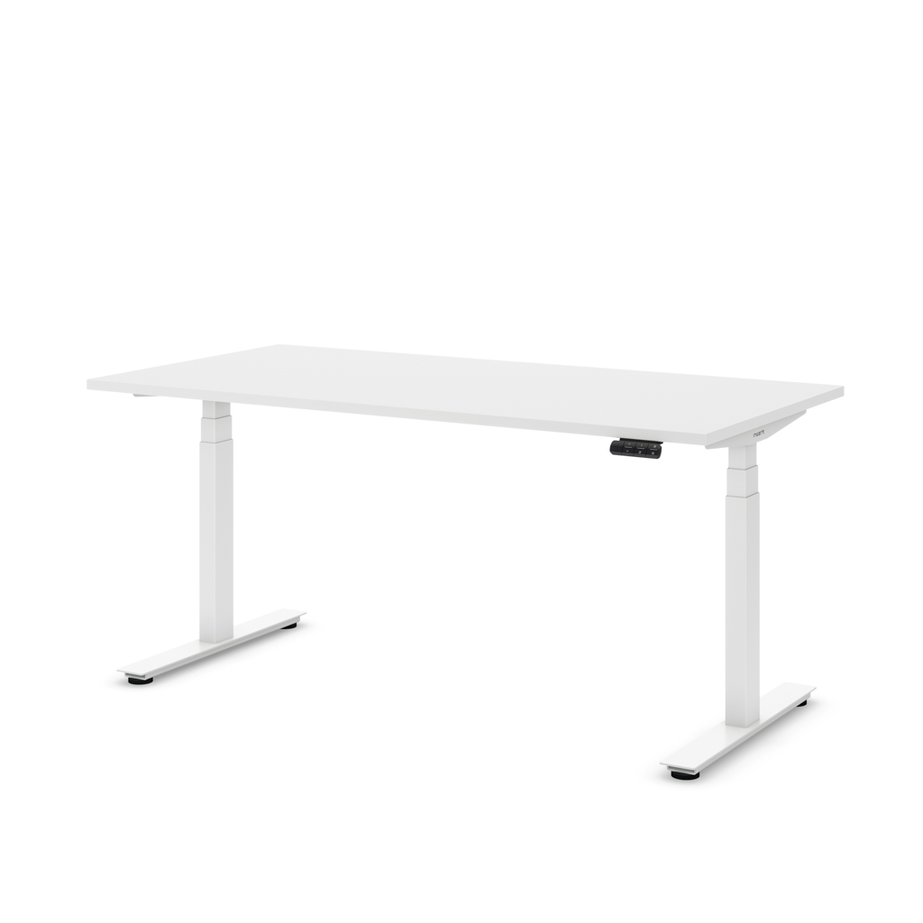 Höhenverstellbarer Schreibtisch Ecolift Plus Weiss Dekor/Weiss 140x80