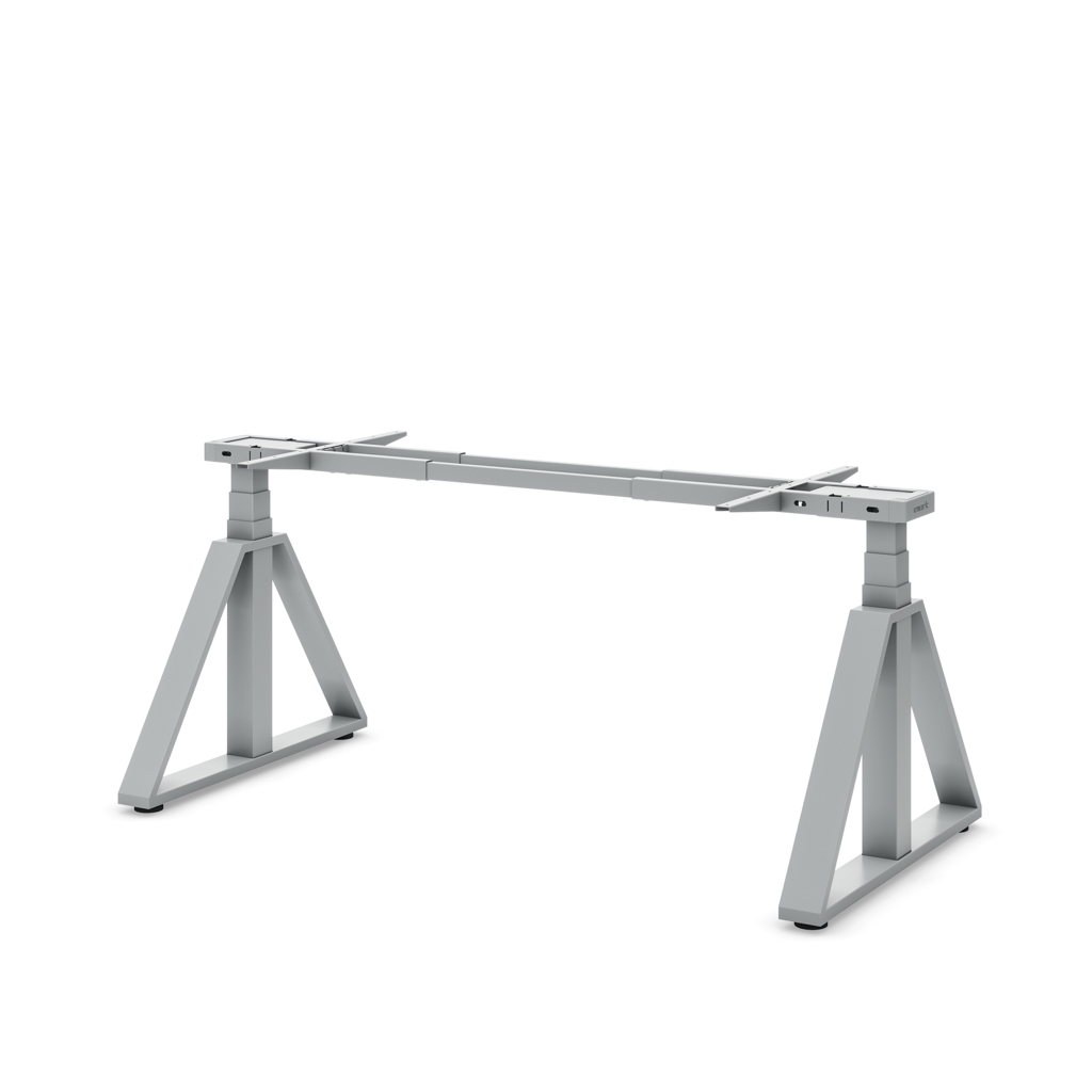 Masterlift® Flex höhenv. Schreibtisch-Gestell Loop Stahl Edition Trapez Silber