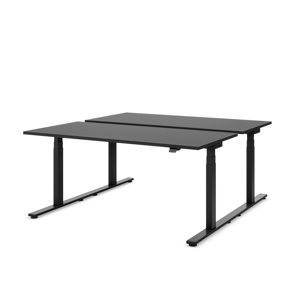 Höhenverstellbarer Team-Schreibtisch Masterlift® Flex Light, Schwarz/Schwarz 120x80