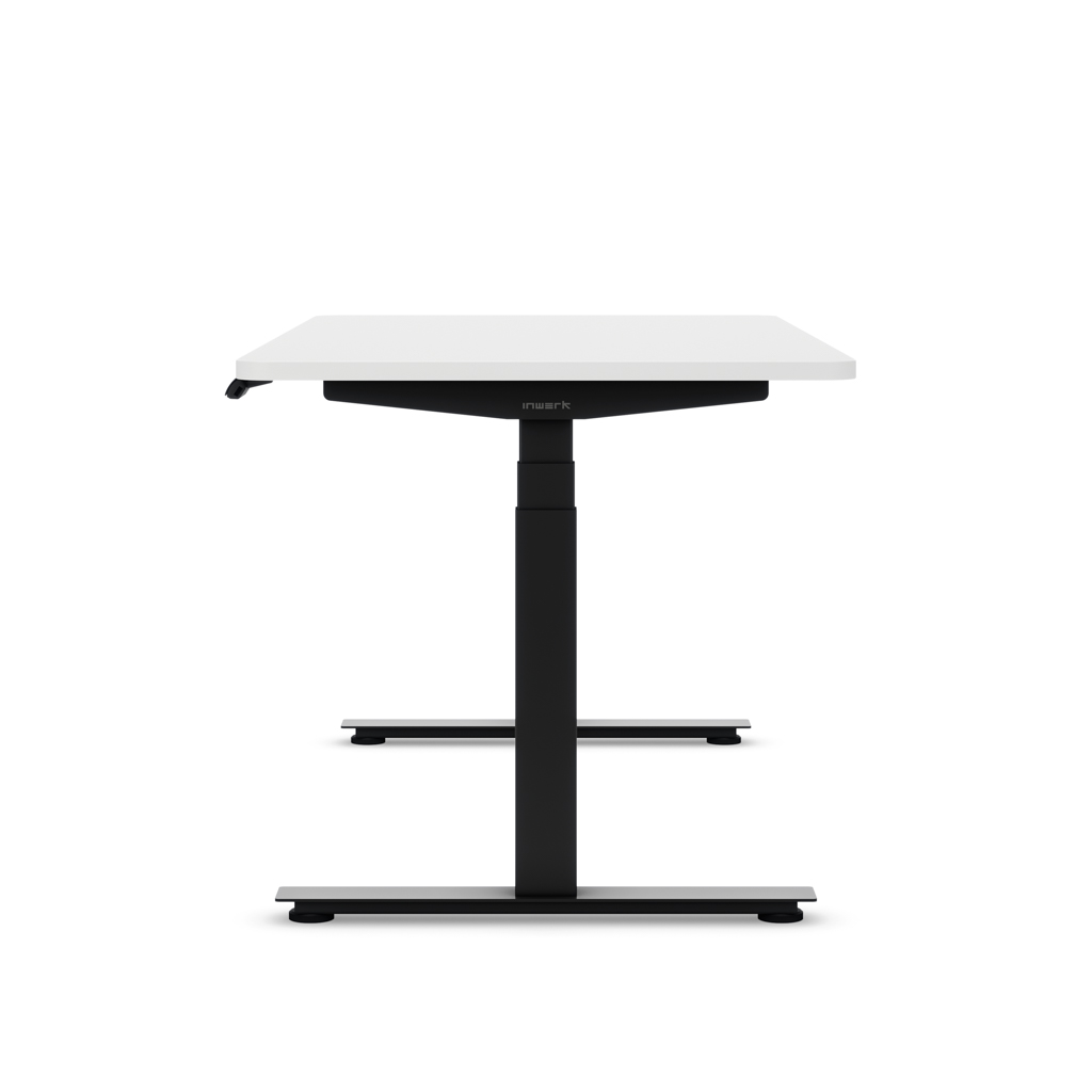 Höhenverstellbarer Schreibtisch Ecolift® Plus Weiß Dekor/Schwarz 120x80