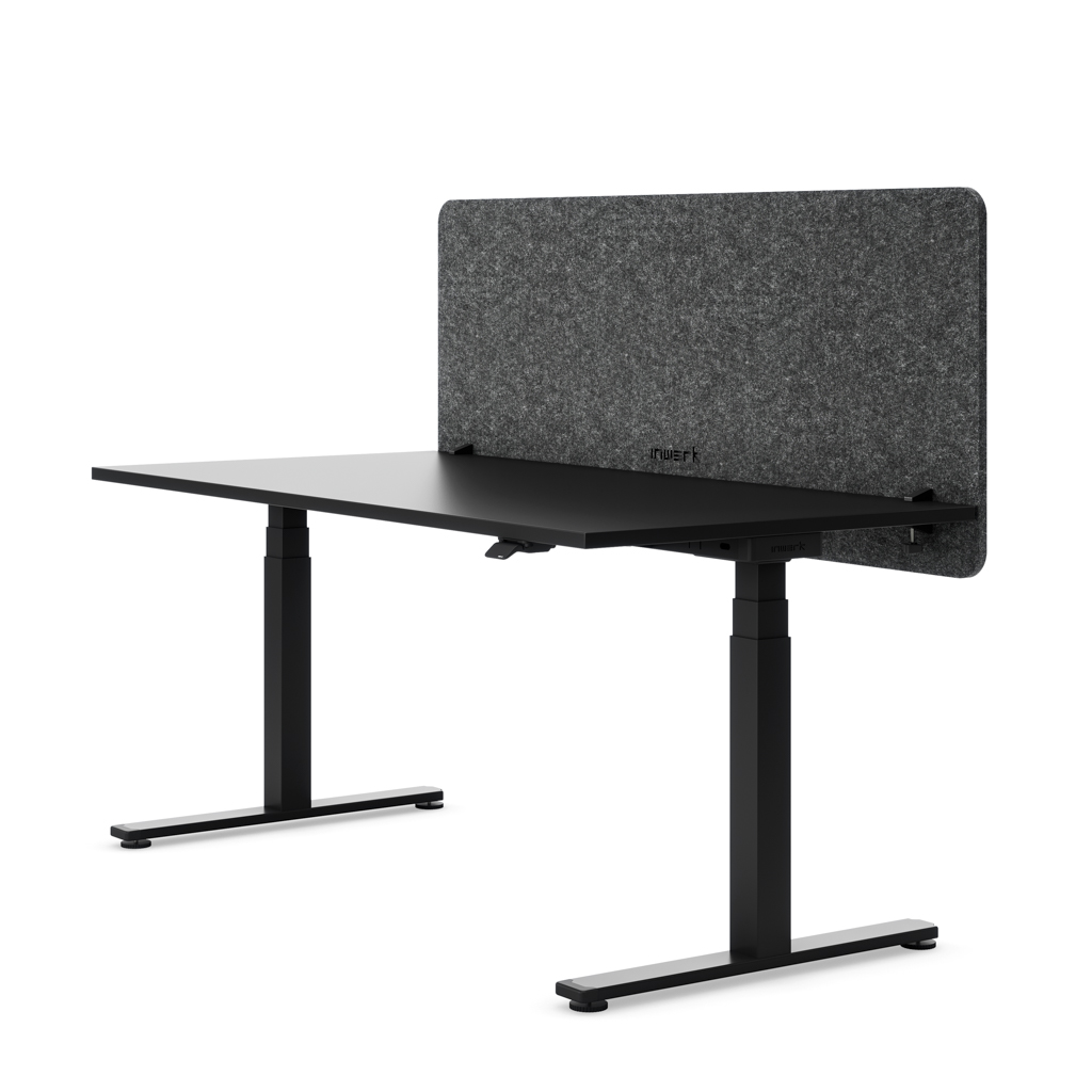 Akustik Tischtrennwand Akustix® pure Dunkelgrau 160x65