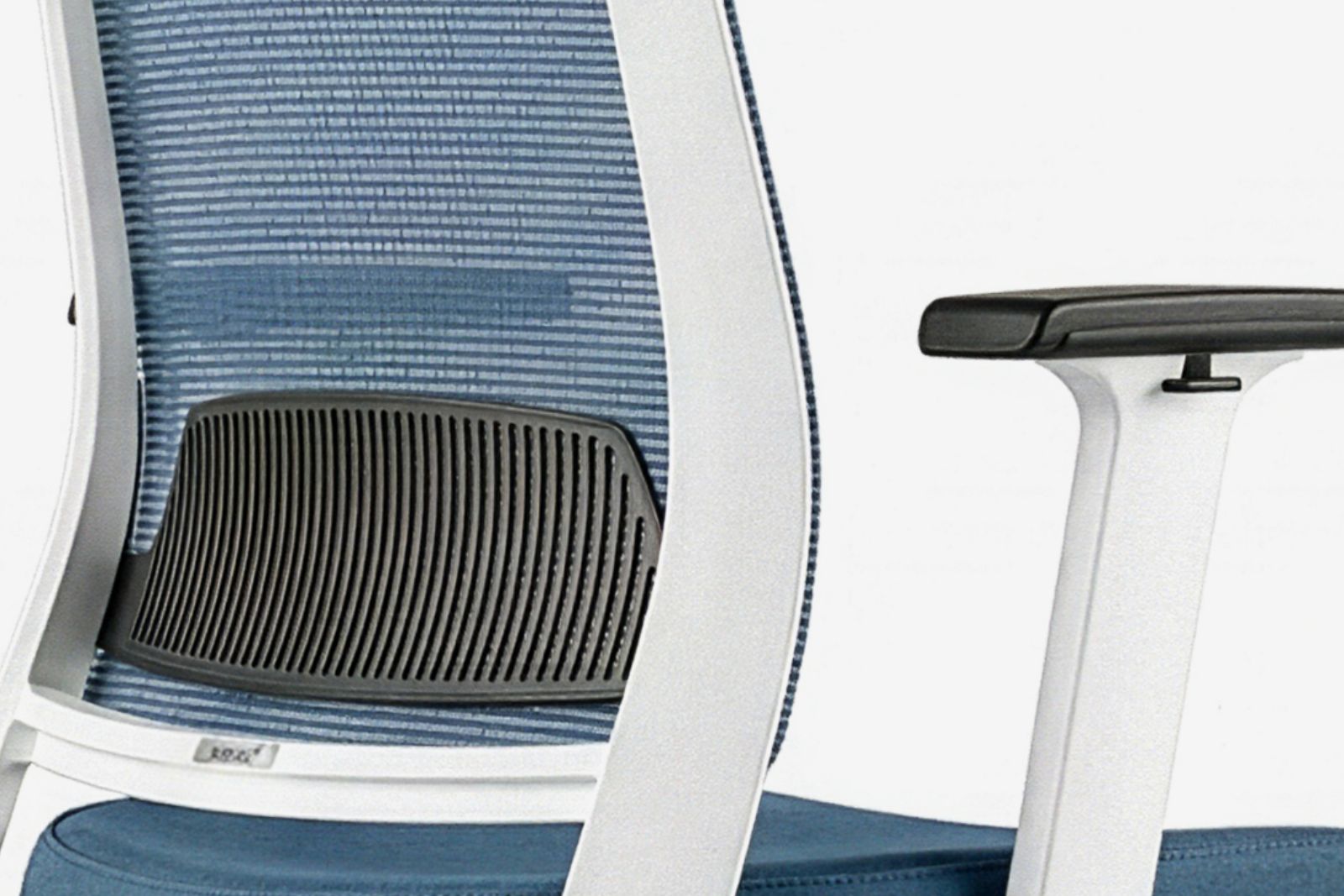 Inwerk Teamo® Original Plus - Bürostuhl mit Kopfstütze, Weiß/Blau