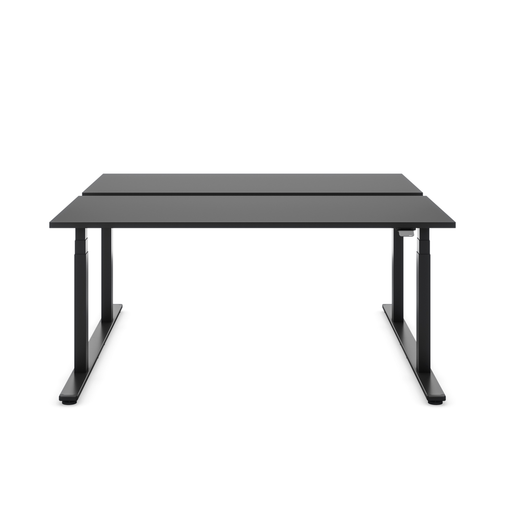 Höhenverstellbarer Team-Schreibtisch Masterlift® Flex Light, Schwarz/Schwarz 120x80