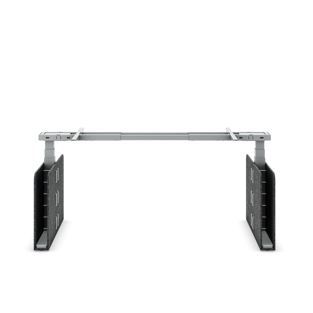 Masterlift® Flex höhenv. Schreibtisch-Gestell quadratisch Filz Edition Rechteck Dunkelgrau Silber