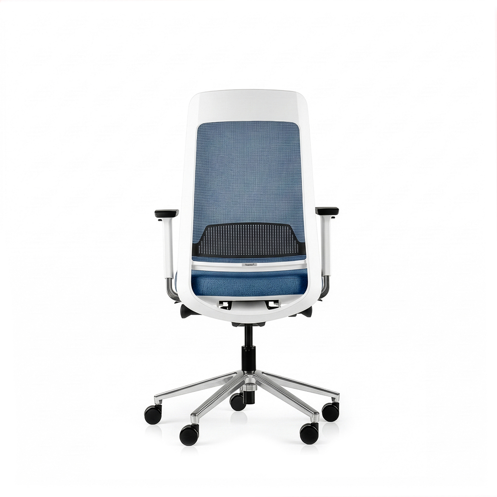 Inwerk Teamo® Original - Ergonomischer Bürostuhl, Weiß/Blau