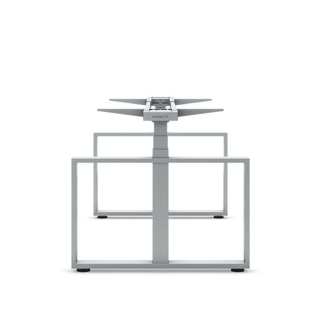 Masterlift® Flex höhenv. Schreibtisch-Gestell Loop Stahl Edition Rechteck Silber