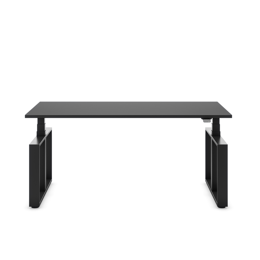 Masterlift® Flex höhenverstellbarer Schreibtisch Loop Stahl Edition Rechteck Schwarz Dekor/Schwarz 120x80