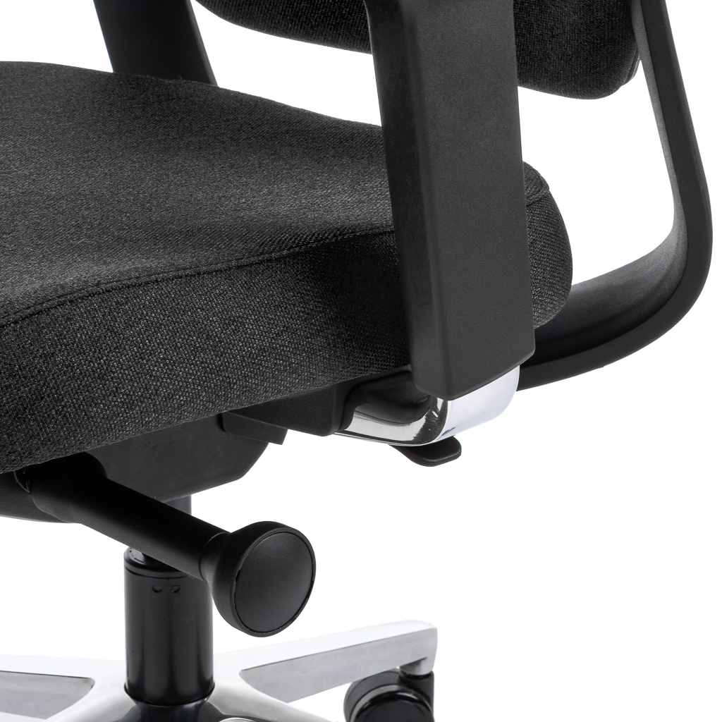 Teamo® Plush Plus - Ergonomischer Bürostuhl mit Kopfstütze, Vollpolster, Schwarz