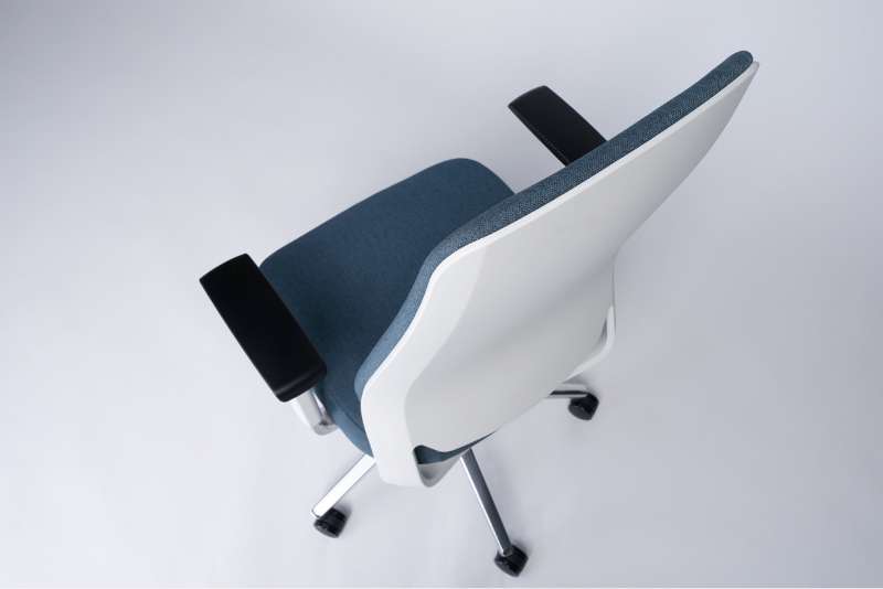 Teamo® Plush - Ergonomischer Bürostuhl, Vollpolster, Weiss/Blau