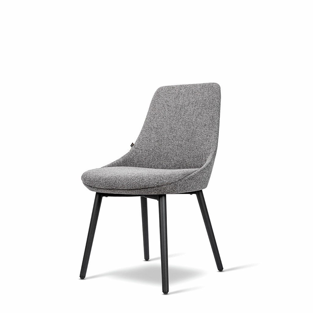 Inwerk Frankie 2 - Polsterstuhl, Stoff grau meliert