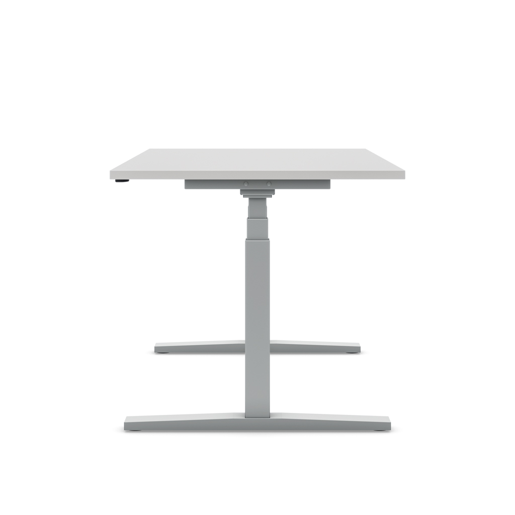 Höhenverstellbarer Schreibtisch Imperio® Lift Q2 Lichtgrau Dekor/Silber 160x80
