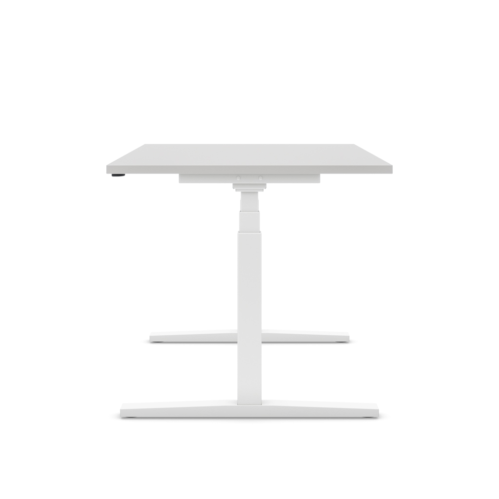 Höhenverstellbarer Schreibtisch Imperio® Lift Q2 Lichtgrau Dekor/Weiss 180x80