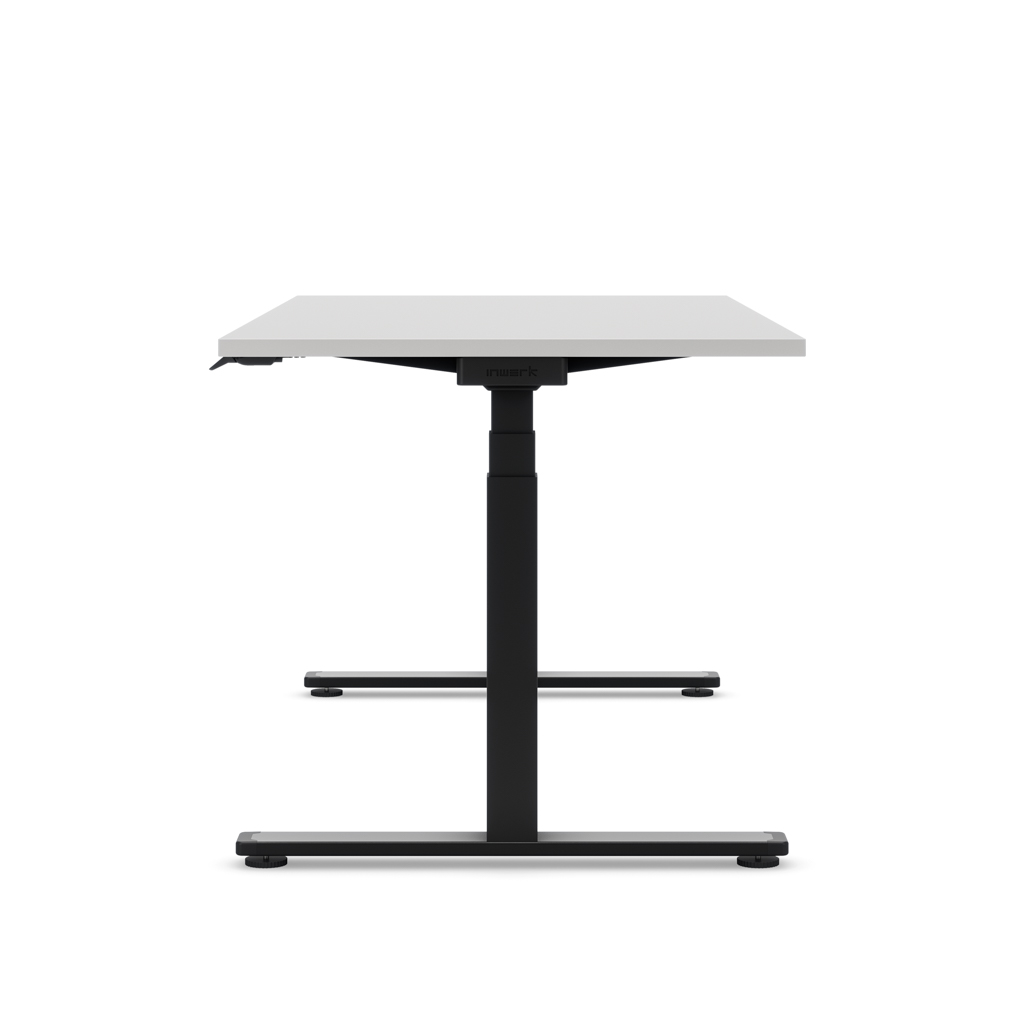 Höhenverstellbarer Schreibtisch Masterlift® Flex Basic, Lichtgrau Dekor/Schwarz 180x80