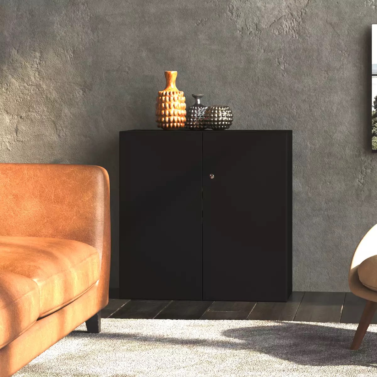 Masterbox® B 80 x H 80 cm 2 OH, Schwarz