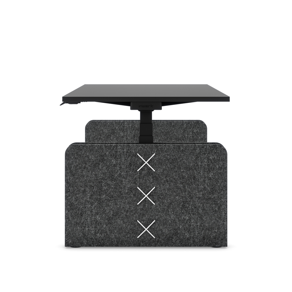 Höhenverstellbarer Schreibtisch Masterlift® Flex Akustix®-Edition, Rechteck Dunkelgrau, Schwarz Dekor/Schwarz 160x80