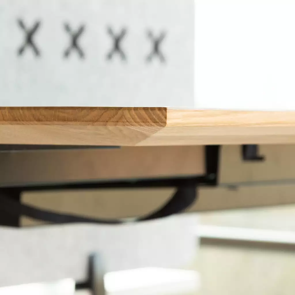 Massivholz Tischplatte Eiche Inwerk – Schweizer Kante, 180x80