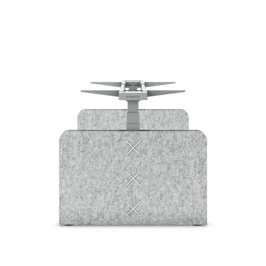 Masterlift® Flex höhenv. Schreibtisch-Gestell quadratisch Filz Edition Rechteck Hellgrau Silber