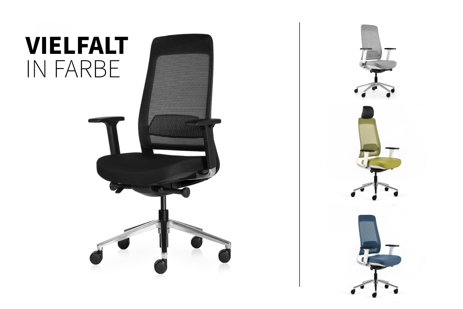 Inwerk Teamo® Original - Ergonomischer Bürostuhl, Schwarz