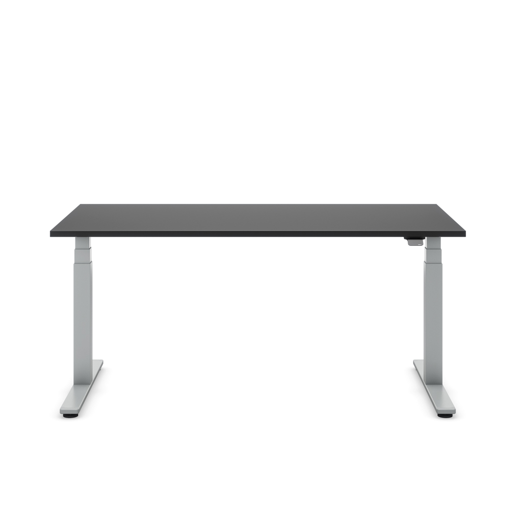 Höhenverstellbarer Schreibtisch Masterlift® Flex Basic, Schwarz Dekor/Silber 180x80