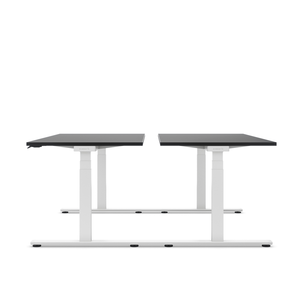 Höhenverstellbarer Team-Schreibtisch Masterlift® Flex Light, Schwarz/Weiss 200x80