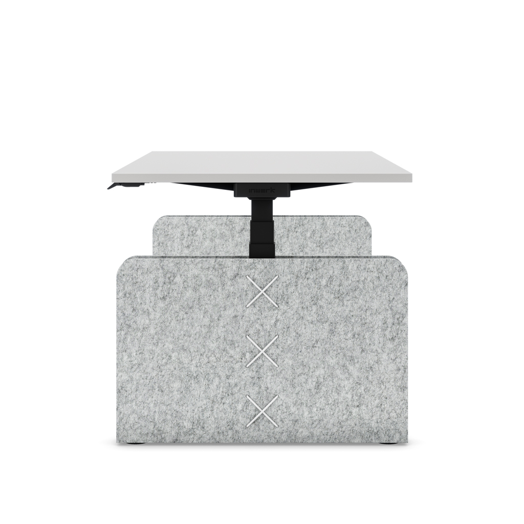 Höhenverstellbarer Schreibtisch Masterlift® Flex Akustix®-Edition, Rechteck Hellgrau, Lichtgrau Dekor/Schwarz 180x80