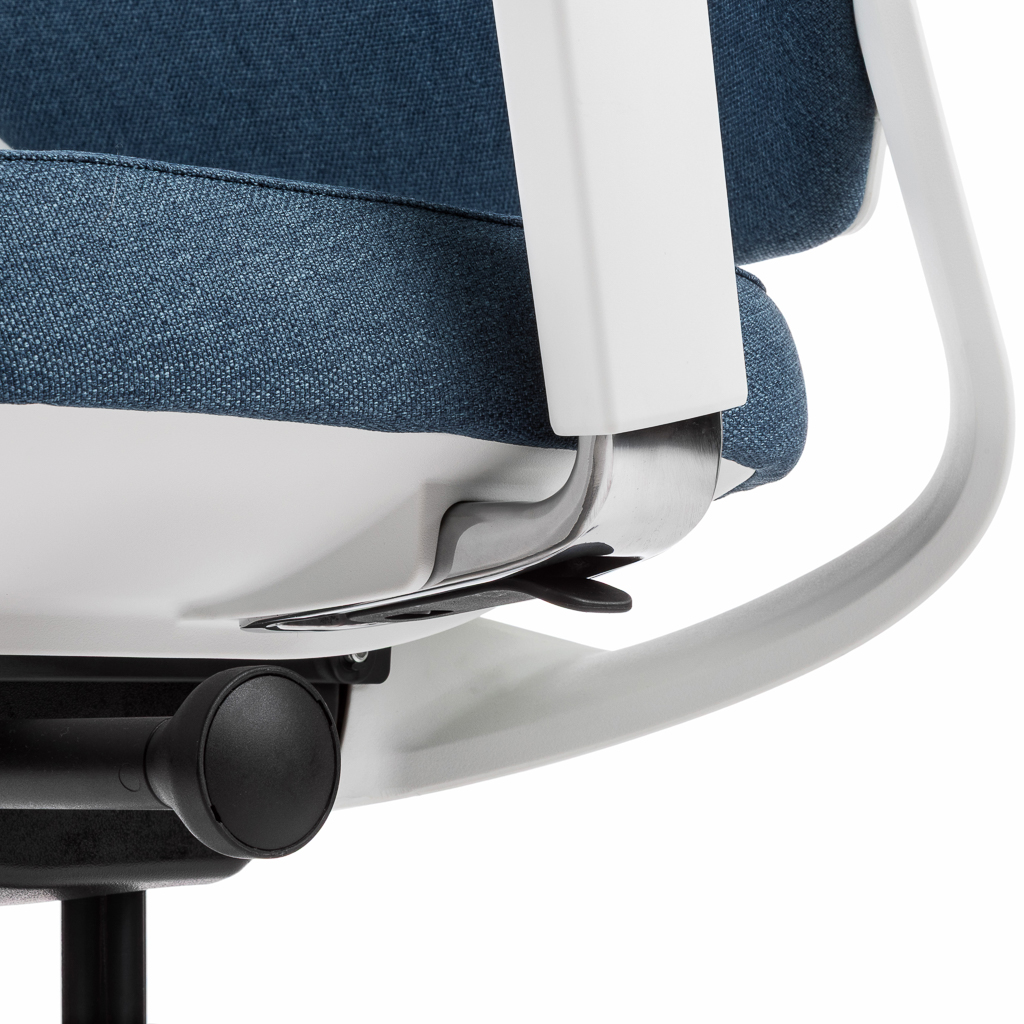 Teamo® Plush - Ergonomischer Bürostuhl, Vollpolster, Weiss/Blau