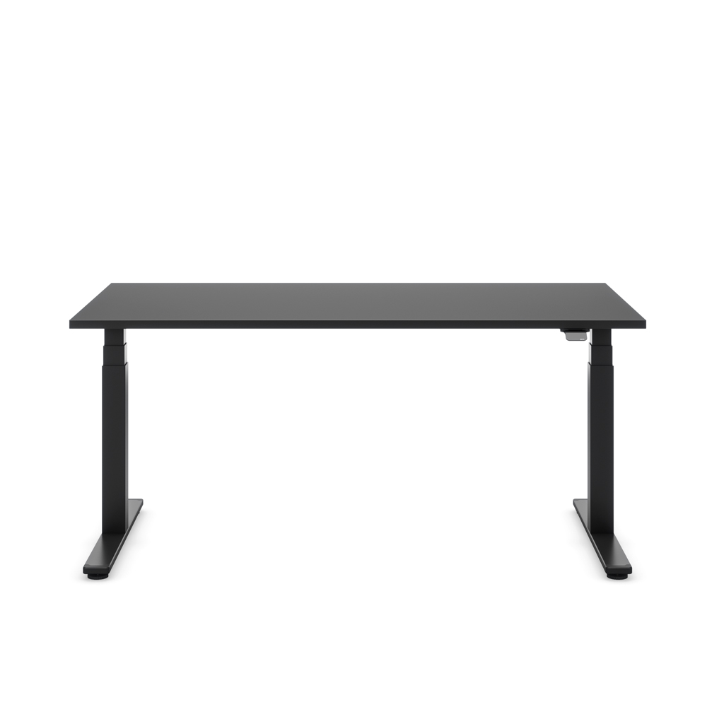 Höhenverstellbarer Schreibtisch Masterlift® Flex Basic, Schwarz Dekor/Schwarz 120x80