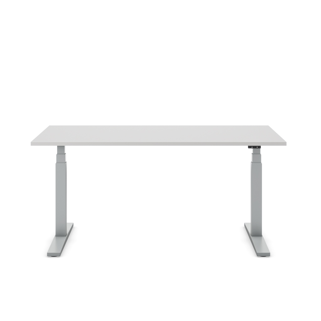 Höhenverstellbarer Schreibtisch Imperio® Lift Q2 Lichtgrau Dekor/Silber 160x80
