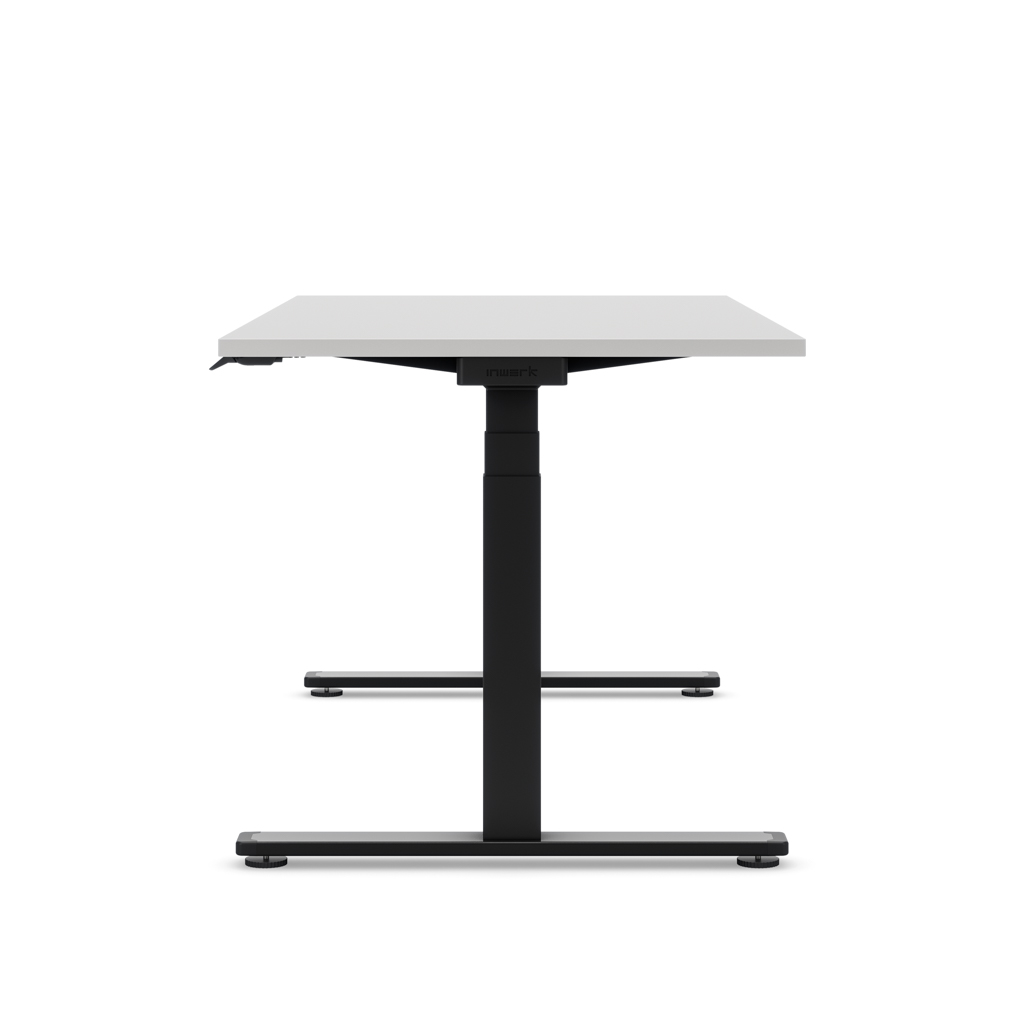 Höhenverstellbarer Schreibtisch Masterlift® Flex Light, Lichtgrau Dekor/Schwarz 180x80