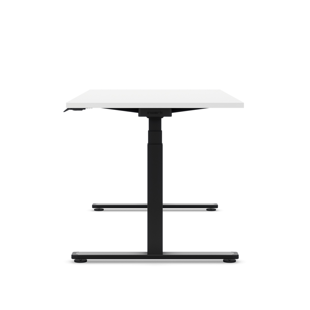 Höhenverstellbarer Schreibtisch Masterlift® Flex Basic, Weiss Dekor/Schwarz 180x80
