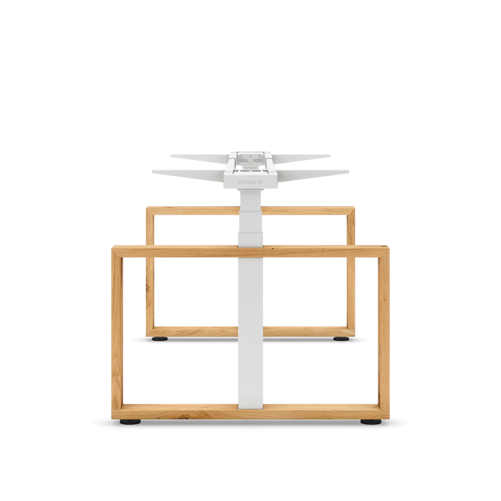 Höhenverst. Tischgestell Masterlift® Flex Loop-Edition, Holz Rechteck, Weiss