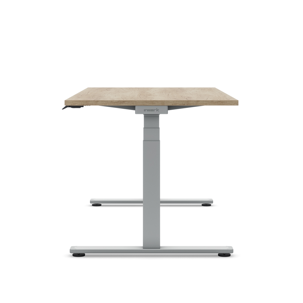 Höhenverstellbarer Schreibtisch Masterlift® Flex Light, Eiche Dekor/Silber 180x80
