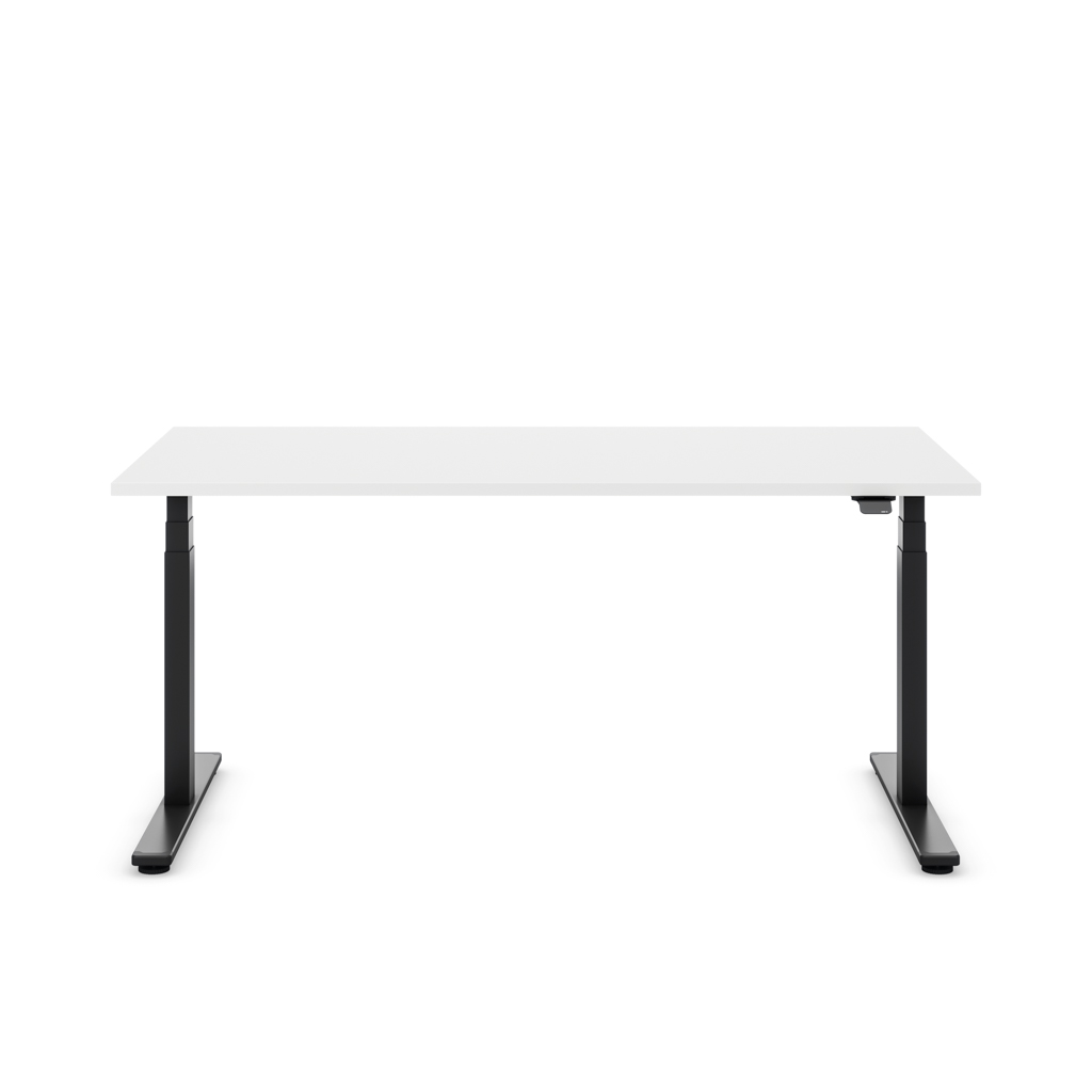 Höhenverstellbarer Schreibtisch Masterlift® Flex Light, Weiss Dekor/Schwarz 140x80