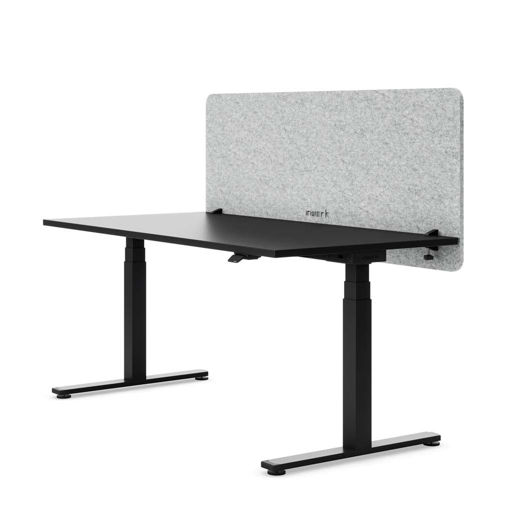 Akustik Tischtrennwand Akustix® pure Hellgrau 160x65