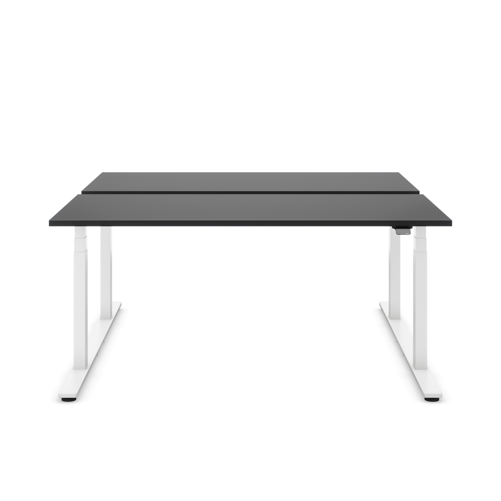 Höhenverstellbarer Team-Schreibtisch Masterlift® Flex Light, Schwarz/Weiss 200x80