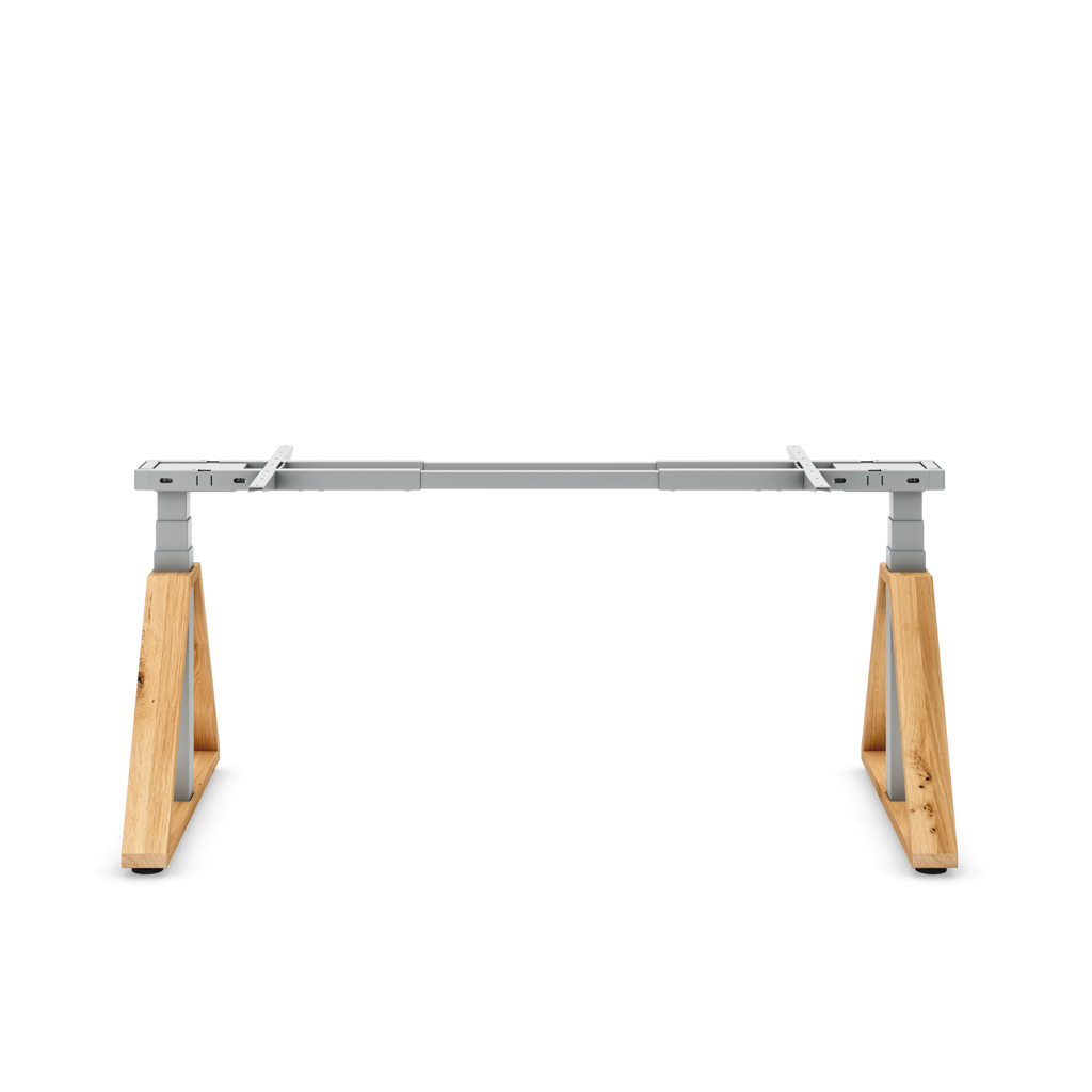 Höhenverst. Tischgestell Masterlift® Flex Loop-Edition, Holz Trapez, Silber