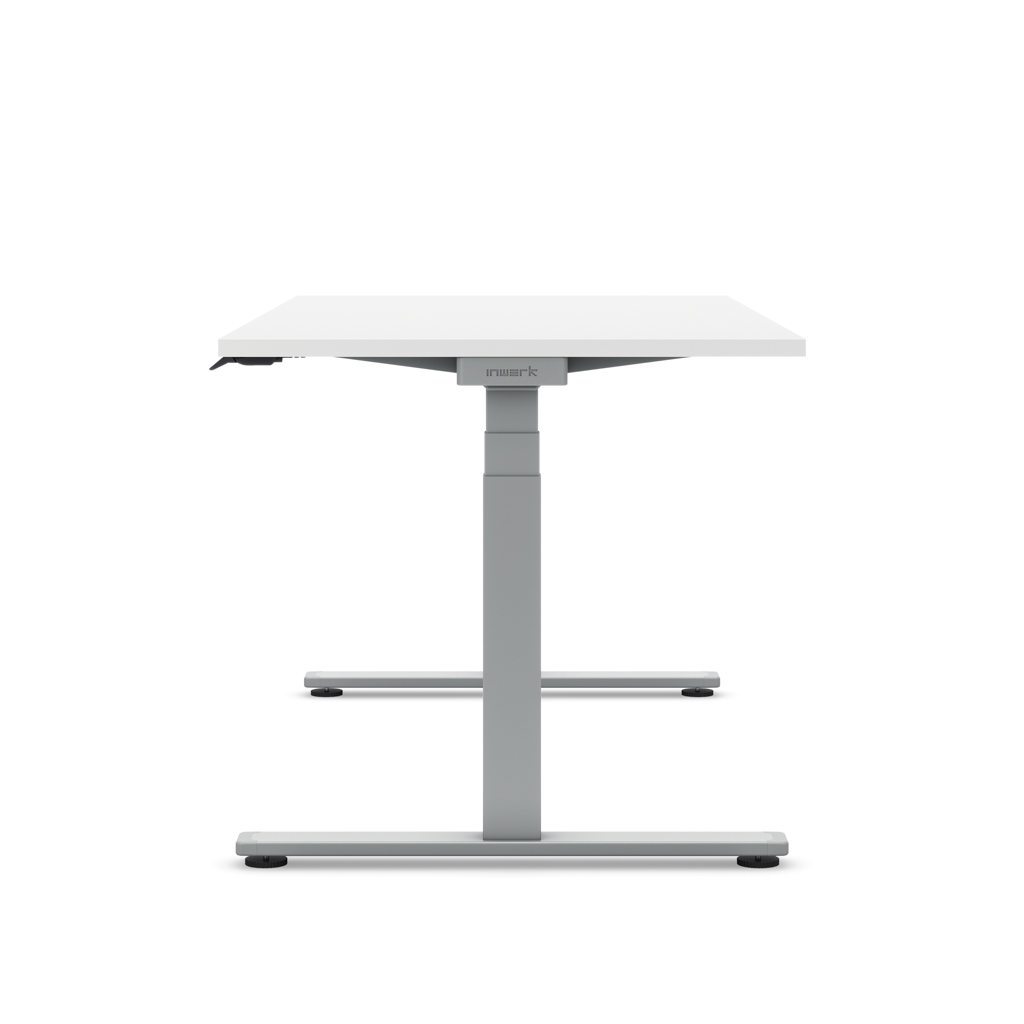 Höhenverstellbarer Schreibtisch Masterlift® Flex Light, Weiss Dekor/Silber 160x80