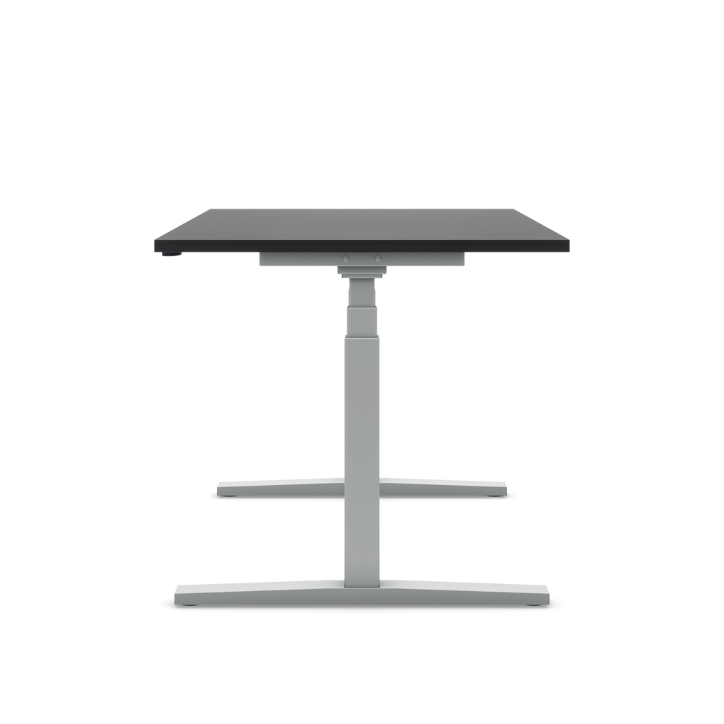 Höhenverstellbarer Schreibtisch Imperio® Lift Q2 Schwarz Dekor/Silber 160x80
